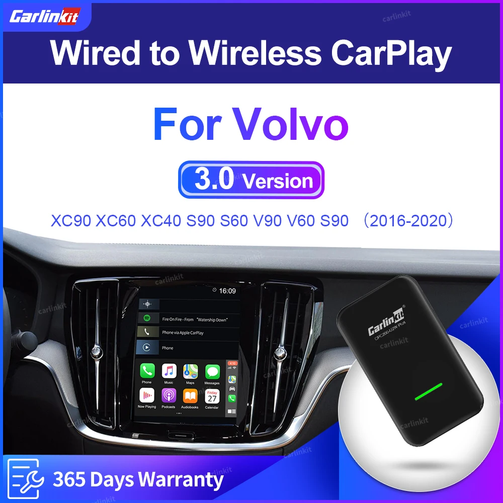 Carlinkit 3,0 CarPlay беспроводной активатор для Volvo XC90 XC60 XC40 S90 S60 V90 V60 2015-20 Carplay2Air адаптер USB ключ AriPlay - изображение