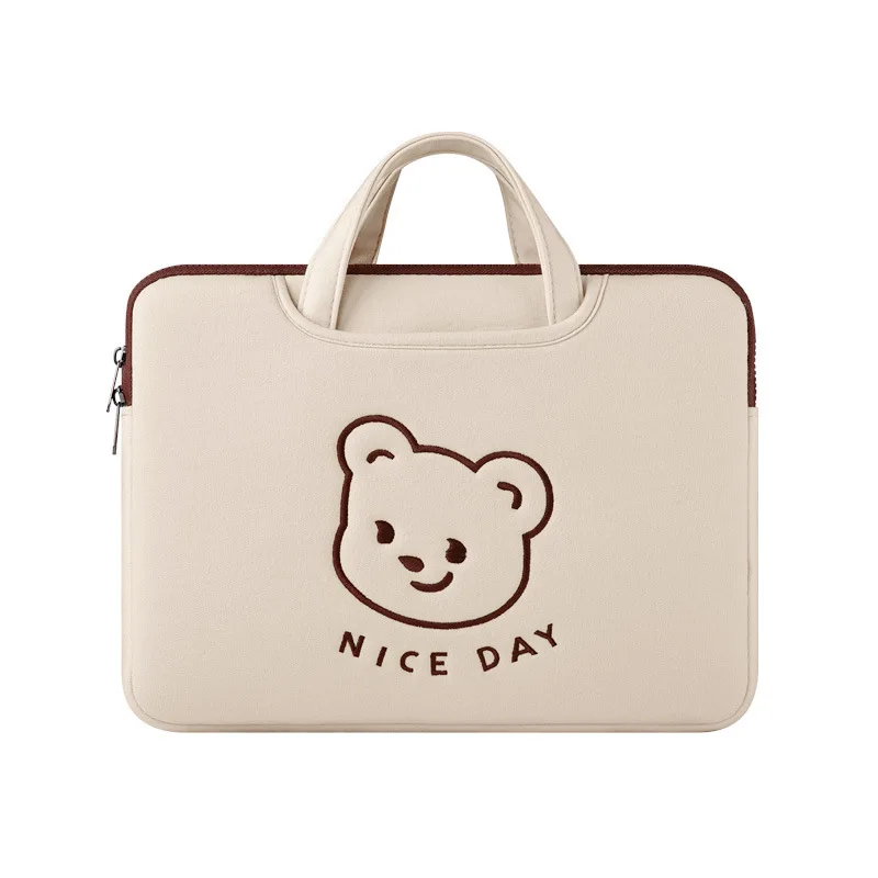 korean ins biscuits bear laptop sleeve bag protective carrying case for 13 13 3 15 15 6 inch macbook air lenovo huawei handbag free global shipping