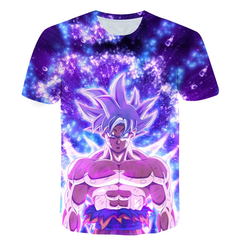 

2021 latest 3D printing Japan's hottest anime Goku boy's T-shirt fashion casual short-sleeved children's sports singlet kids top