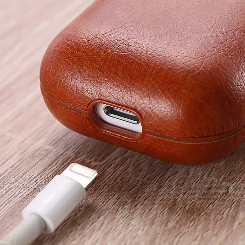 Для Airpods 1 2 Bluetooth беспроводная гарнитура бизнес из искусственной кожи коробка для