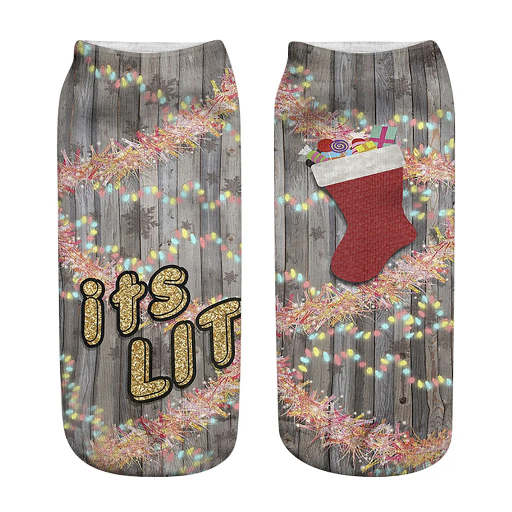 

Unisex Christmas Funny 3D Fashion Printed Casual Socks Cute Low Cut Ankle Socks calcetines de la mujer 2020