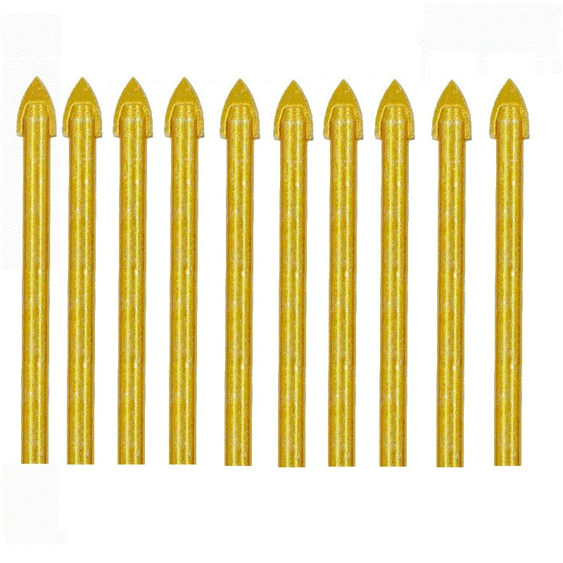 

10Pcs 6mm Ceramic Tile Drill Bit TIN Coated Tungsten Carbide Drill Bits Set For Wood Metal Plastic Concrete Hole Opener