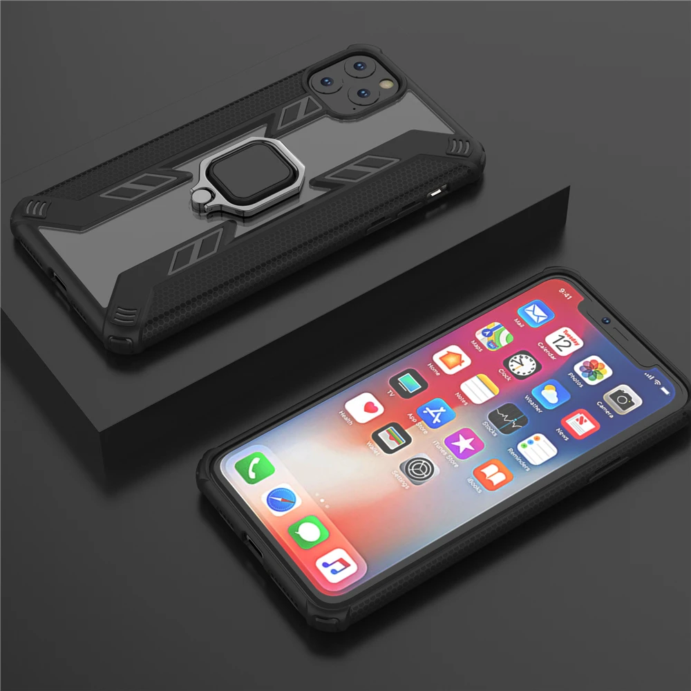 Фото Магнитный противоударный чехол для Apple iPhone 11 Pro Xs Max XR X 8 7 Plus с кольцом на палец XI Магнитный противоударный чехол для Apple iPhone 11 Pro Xs Max XR X 8 7 Plus с кольцом на палец XI