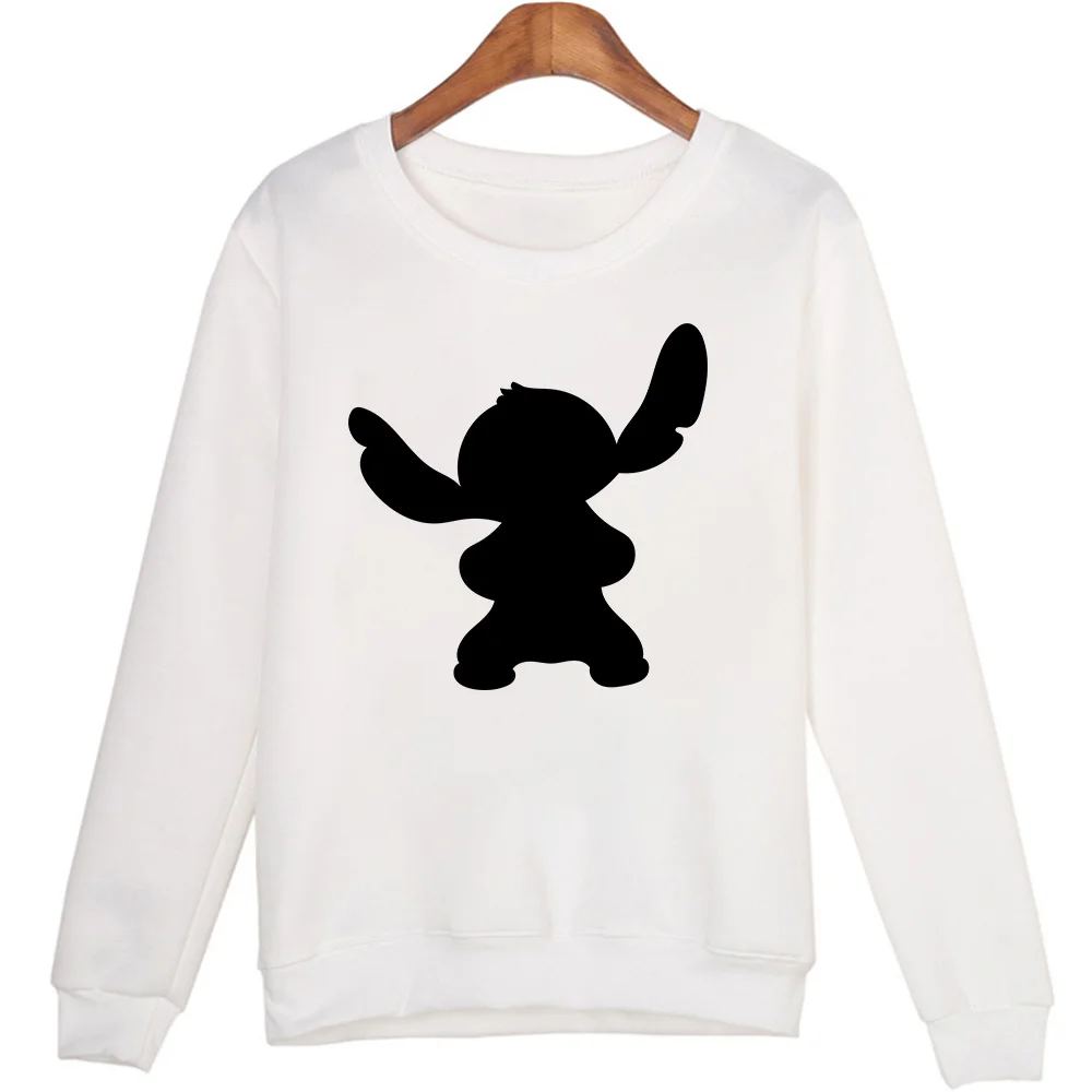 

Disney Harajuku Lilo & Stitch Women's Sweatshirt O-Neck Large Size Hoodie Casual Style Stitch Print Long Sleeve Shirt Dropship
