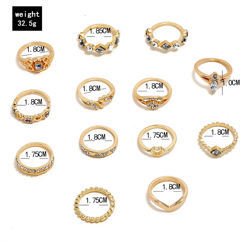 13 шт./компл. для женщин модные ювелирные изделия в форме сердца с геометрическим