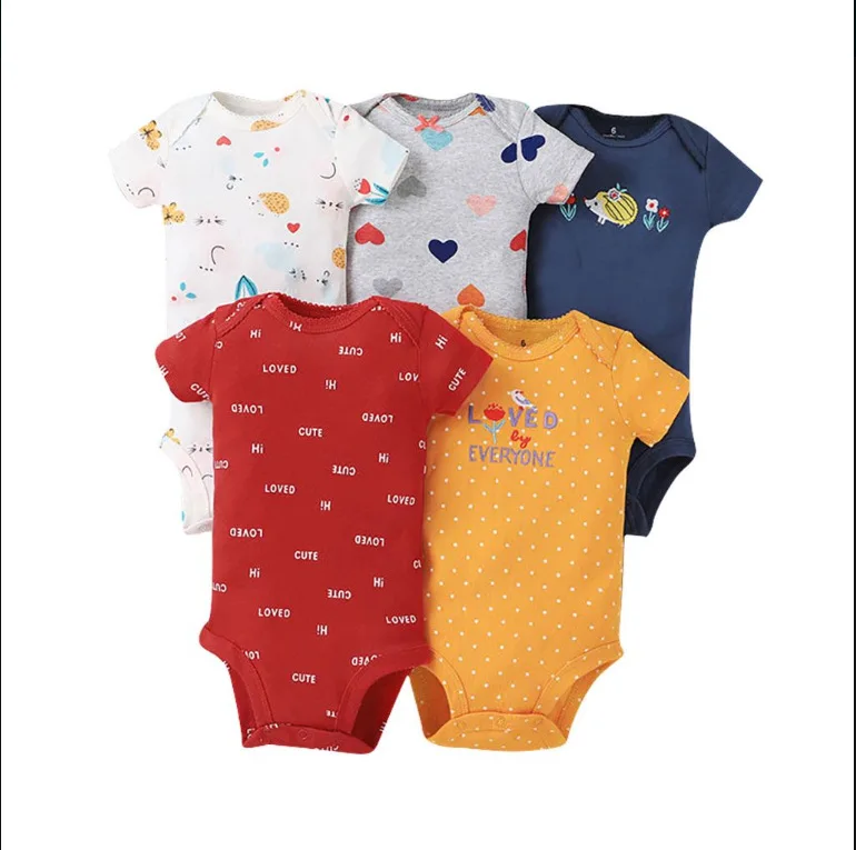 Carter's/5 шт. детские комбинезоны 100% хлопок младенец боди с коротким рукавом Одежда