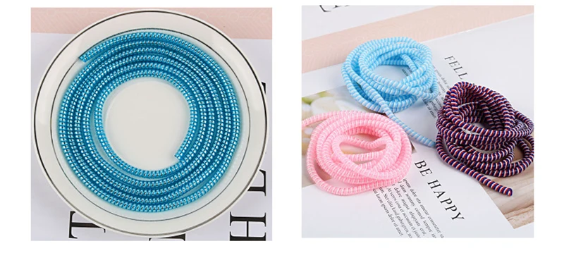Выбор 60 см Твердые Красочные ТПУ Спираль USB зарядное устройство протектор сердцевины кабеля обмотки кабеля для iphone кабель передачи данных Samsung