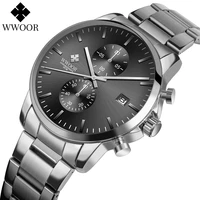 wwoor 2022 new top brand luxury mens business watches fashion stainless steel quartz causal waterproof wristwatches montre homme