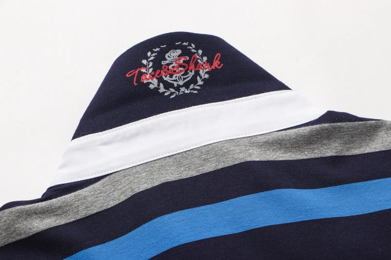 

men TACE&SHARK Polo Short sleeve shirt cotton 2021 new summer thin fashion casual Breathable stripe British free shipping