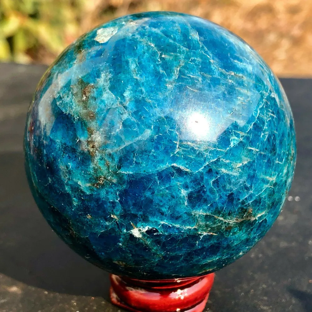 

45-50MM Natural blue apatite stone sphere crystal reiki healing ball