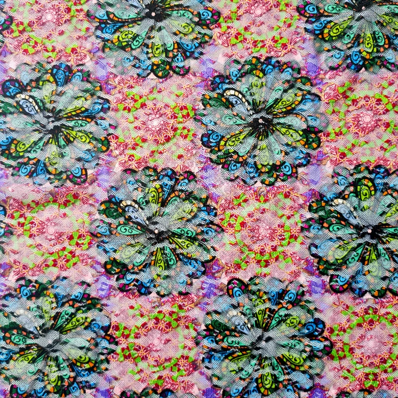 Подсолнечника кружевная ткань с принтом пикантные дышащие моющиеся женские