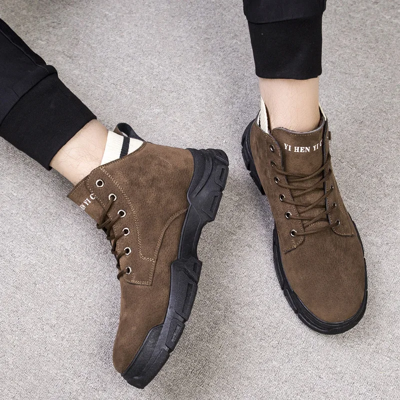 

2021 Autumn Winter New Concise Style Martin Boots for Man Comfortable Solid Colors Low Heel Casual Shoes with Platform for Daily