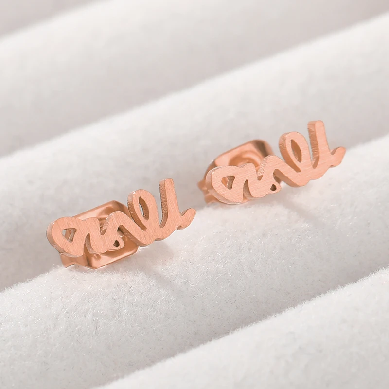 

Runes Letter Fashionable Earrings for Women Stud Stainless Steel Girls Earings Stud Minimalist Jewelry Accessory Christmas Gift