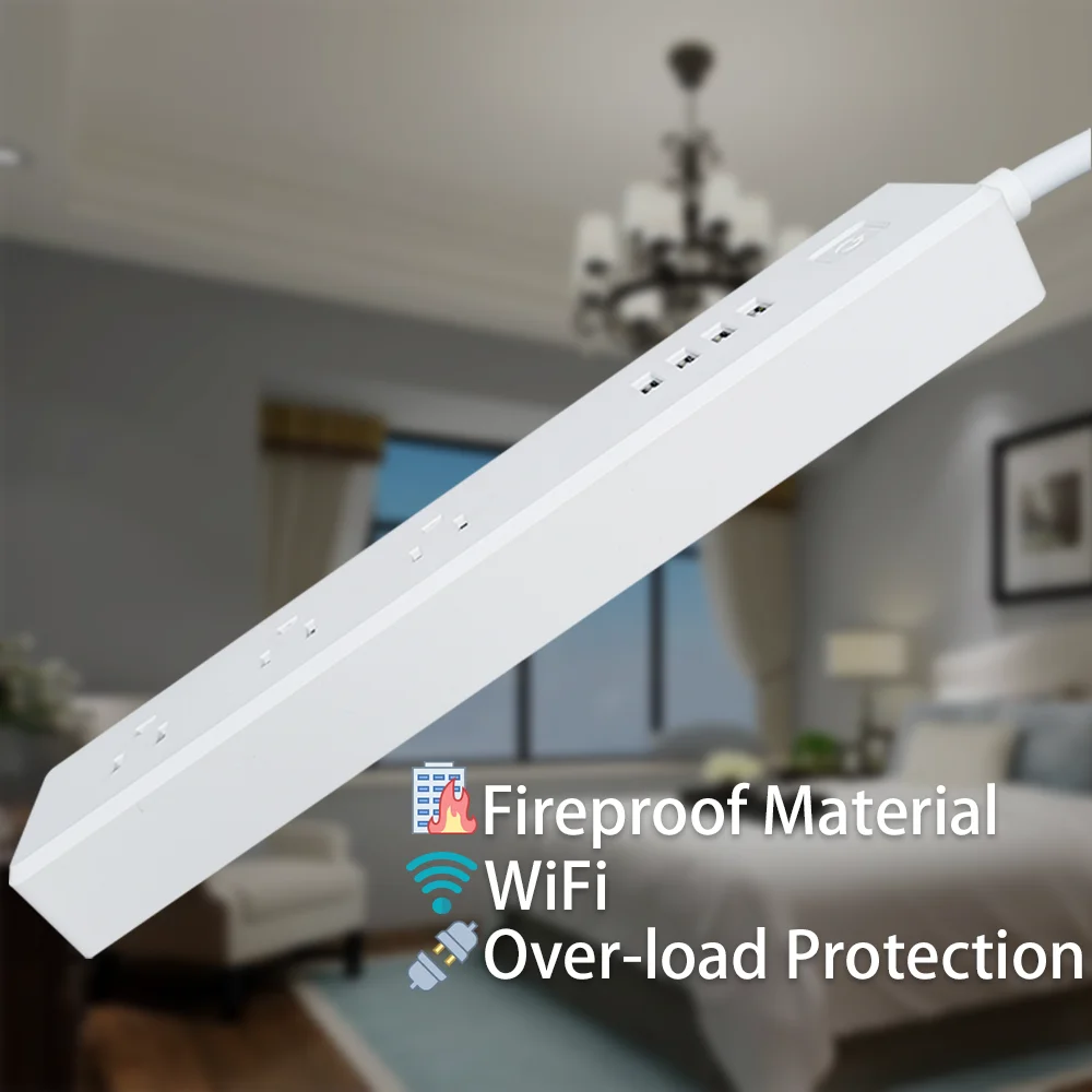 Умный удлинитель с Wi Fi 4 USB порта для зарядки|Электрические розетки| |