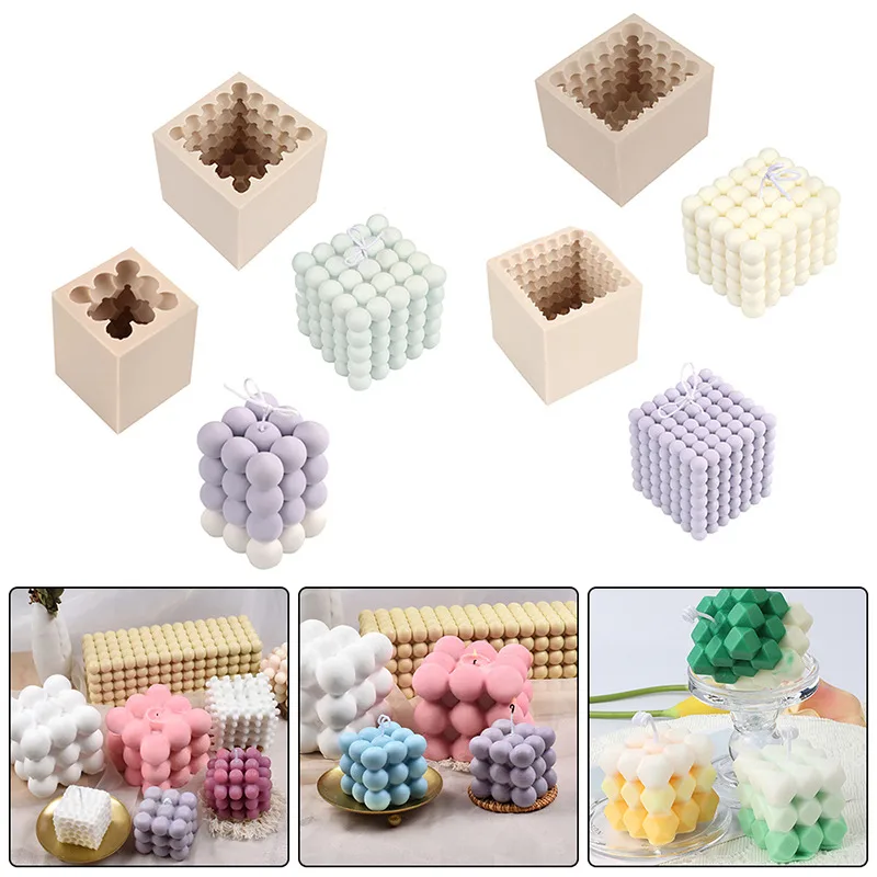Big Bubble Silicone Mold 3D Large Mould Making Concrete Jumbo Pyramid Rubik Round Ball Baking Chocolate DIY 2021 New | Дом и сад