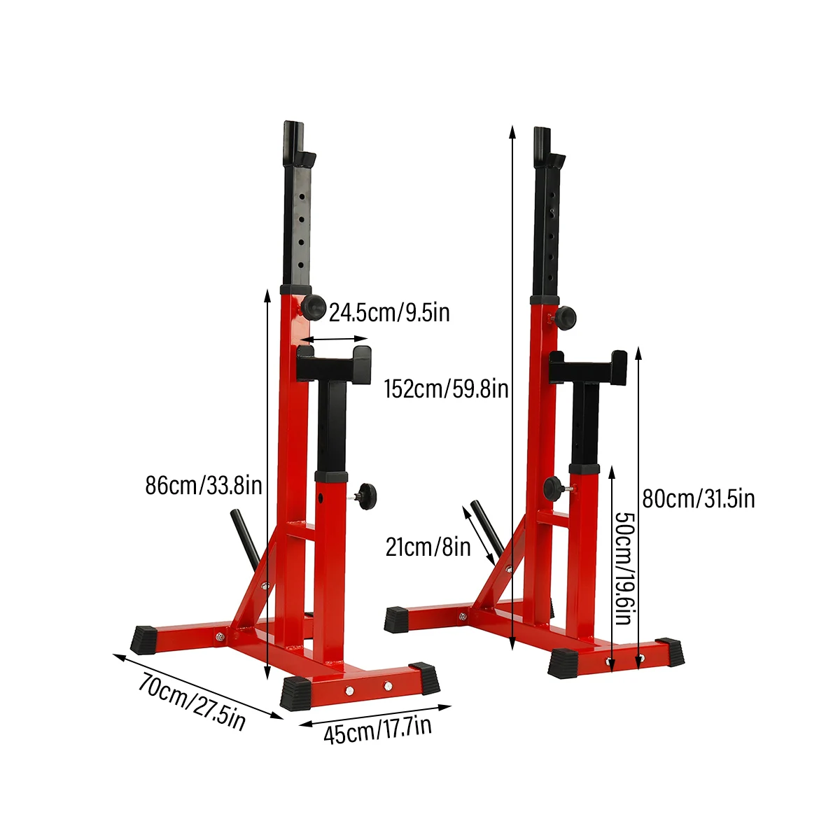 

Adjustable Squat Stand Split Barbell Rack Multifunction Weight Lifting Body Frame Barbell Rack Fitness Equipment 260kg 573lbs
