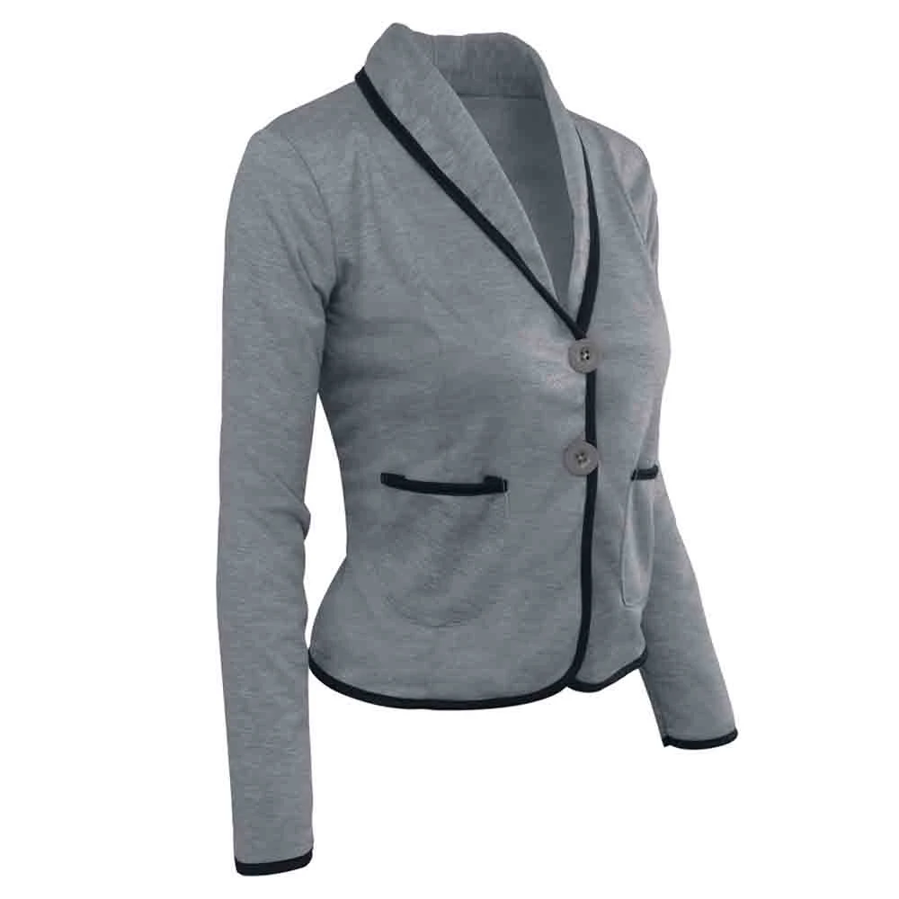 Joineles, одноцветные, размера плюс, 6XL, Женские повседневные топы, OL, Осенние, с отворотами, свернутые рукава, короткие карманы, однобортные, тонкие куртки