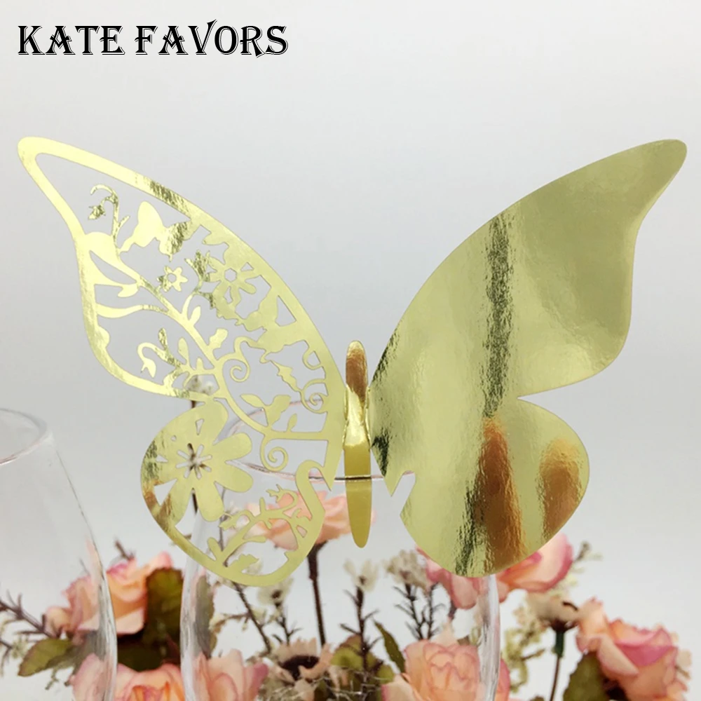 50 шт. свадебные карты блестящие серебристые/Золотые/фиолетовые/зеленые в форме