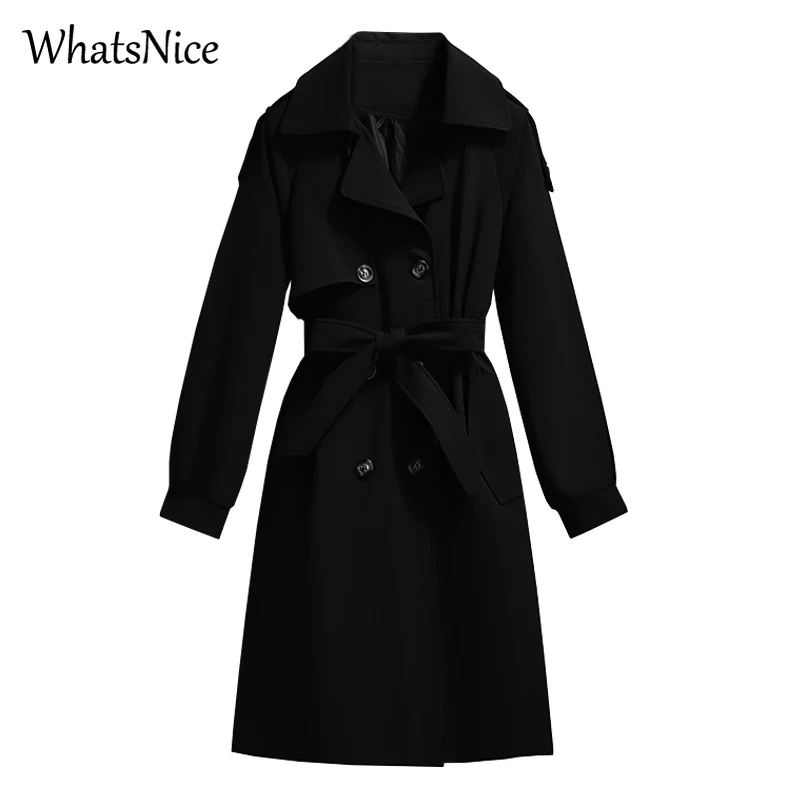 

New korean double breasted with belt Chic Female trench coat for women coats fashion office ladies outwear designer windbreaker