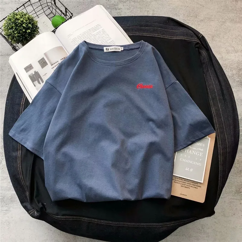 

summer loose cotton bottoming shirt boys half-sleeved
