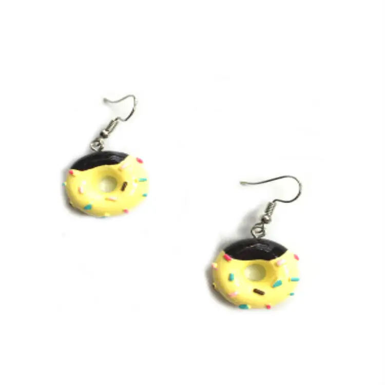 Женские Разноцветные серьги Пончики из полимера подвески для девочек ювелирные
