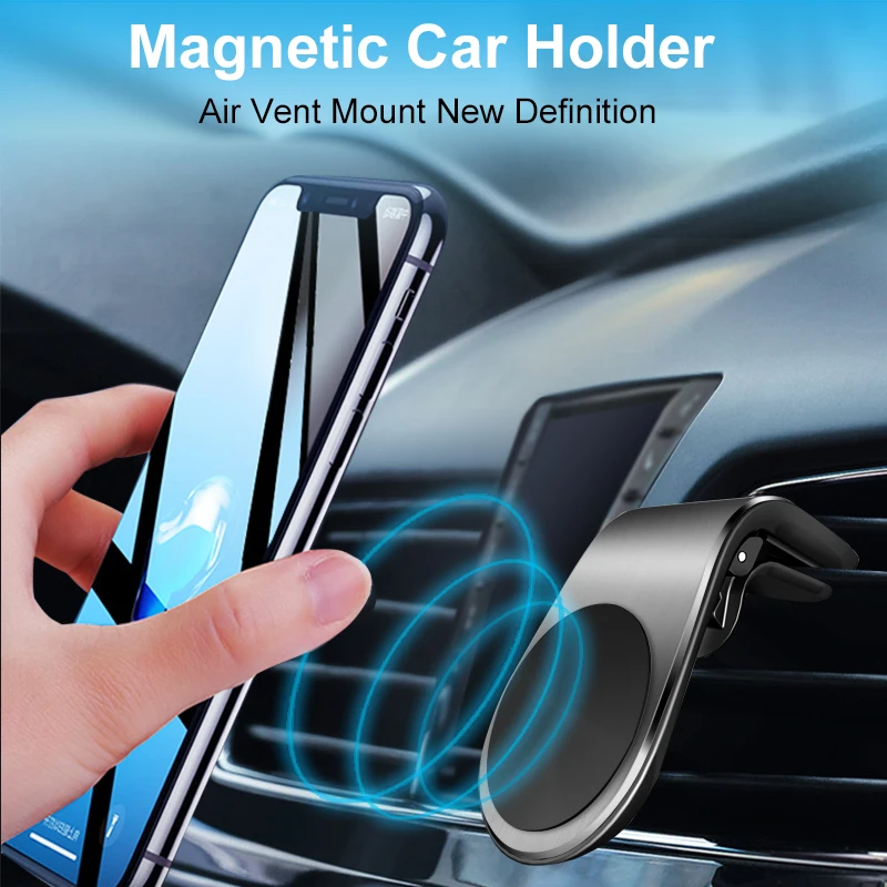 

Magnetic metal rotatable car phone holder portable air vent holder GPS navigation holder for iPhone 11 12 Xiaomi Samsung Huawei