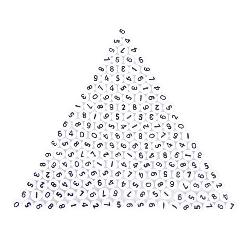

200 Pieces White Round Numbers Spacers Beads 7 mm