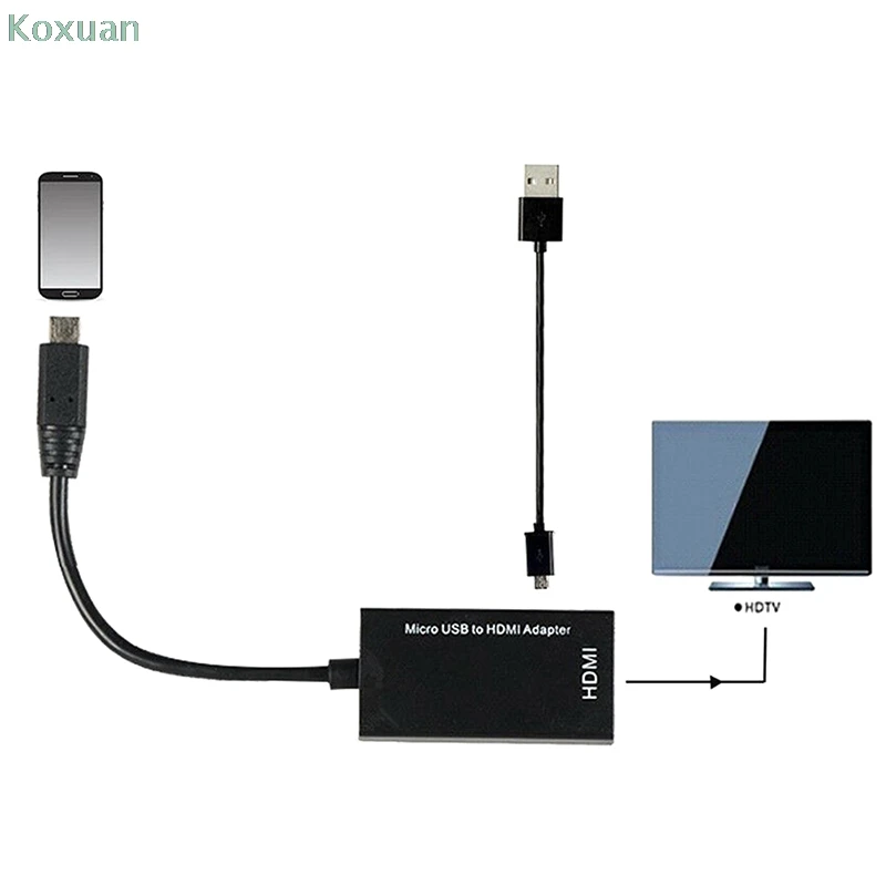 

For Type C & Micro USB To HDMI-compatible Adapter Digital Video Audio Converter Cable Connector For Laptop Phone With MHL Port