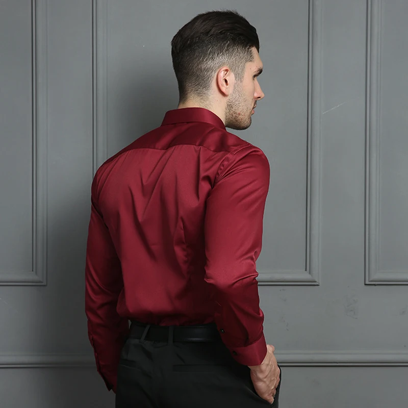 Рубашка A708 Мужская стрейчевая повседневная одежда в европейском стиле