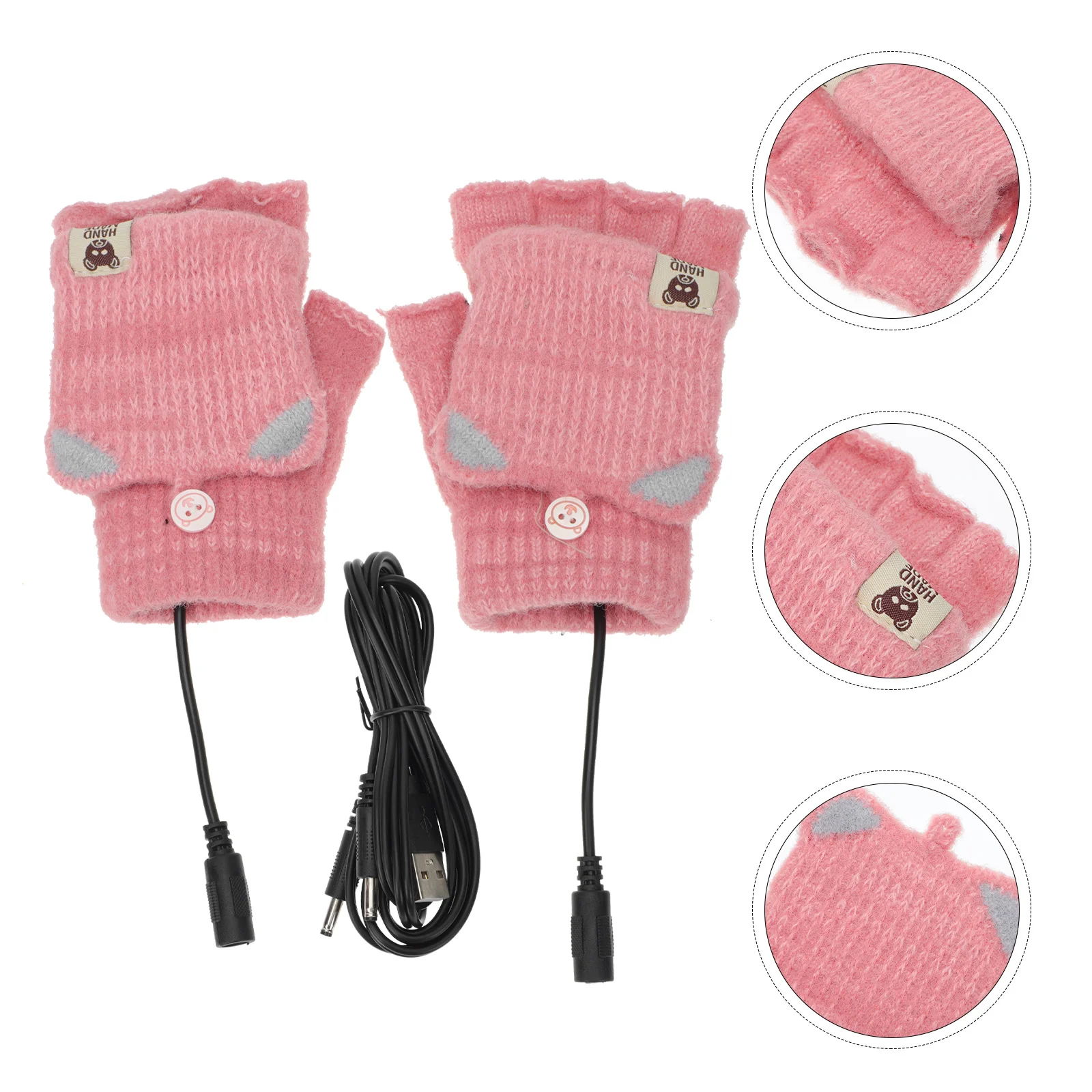 

1Set of USB Warm Winter Electric Knitting Mittens for Home Office