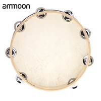 10 hand held tambourine drum bell birch metal jingles percussion musical educational instrument for ktv party kids games