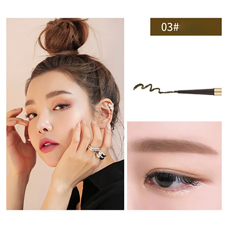 5 Цвет 3D микро лезвие жидкий карандаш для бровей Водонепроницаемый анти макияж и