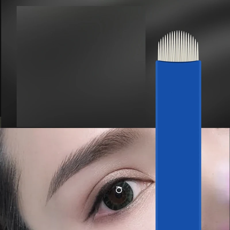 

500pcs 0.18 0.2 0.25mm Eyebrow Embroidery Blade For 3D Microblading Manual Tattoo Pen U Shape Tattoo Needles Permanent Makeup