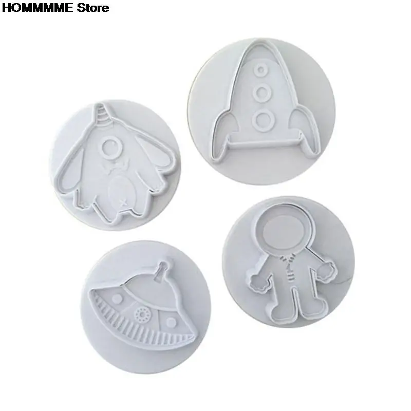 

4pcs plastic DIY Cake Decor Mold cake decorating tools plastic outer space cookie cutter chocolate cake fondant Cake Tools