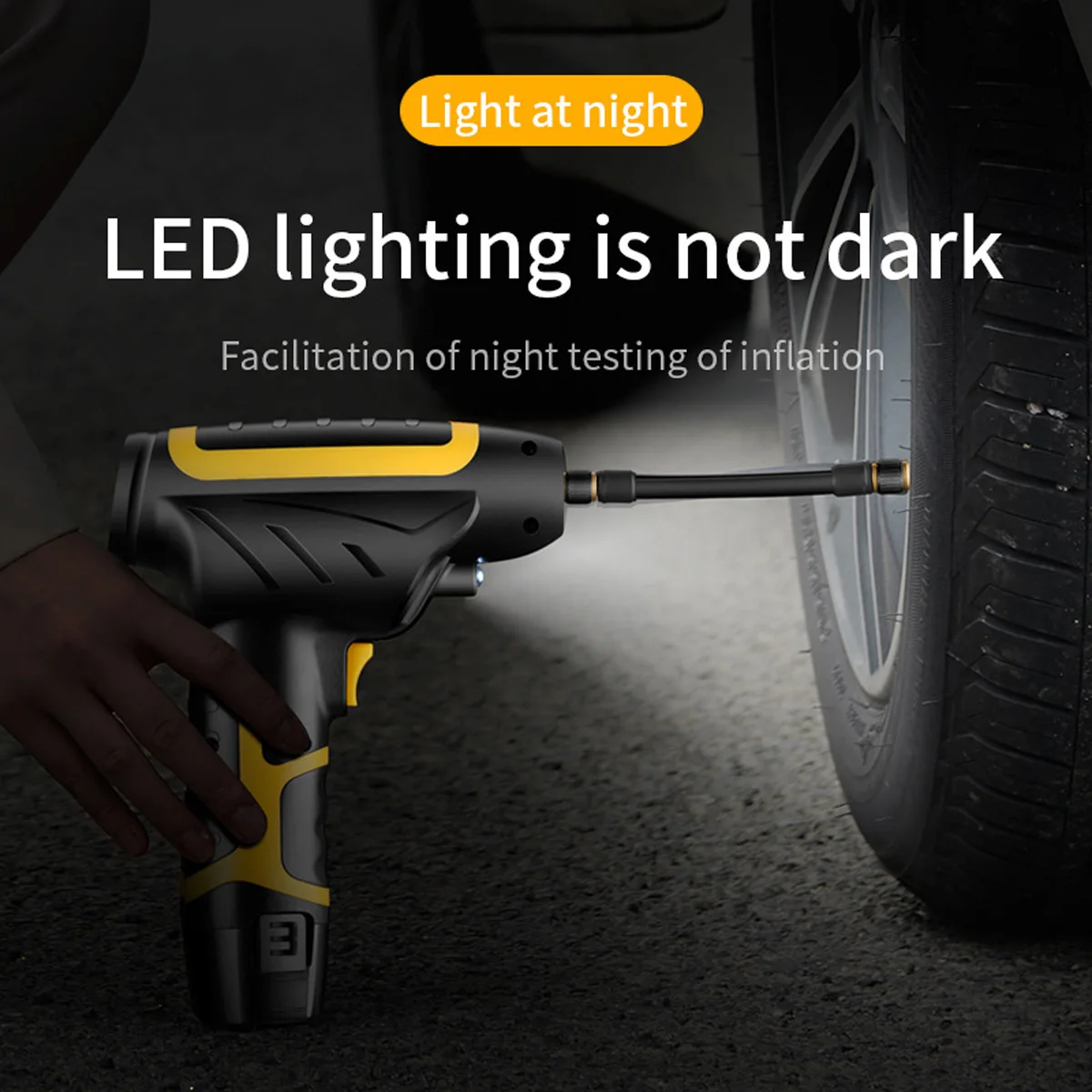 

120W Wireless Car Air Compressor Handheld USB Rechargeable Tire 60s Inflator Digital Inflatable Pump Pressure Gauge Car