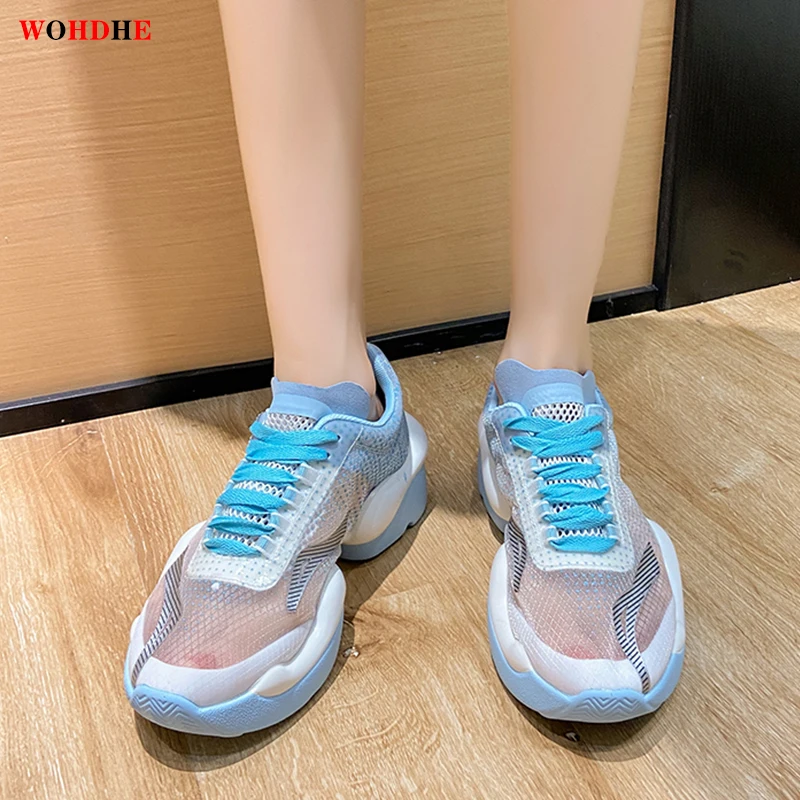 

Wohdhe Breathable Mesh Women Sneakers Platform Lace Up Casual Tenis Feminino Luxury Brand Athletic Vulcanized Shoes Female 2012