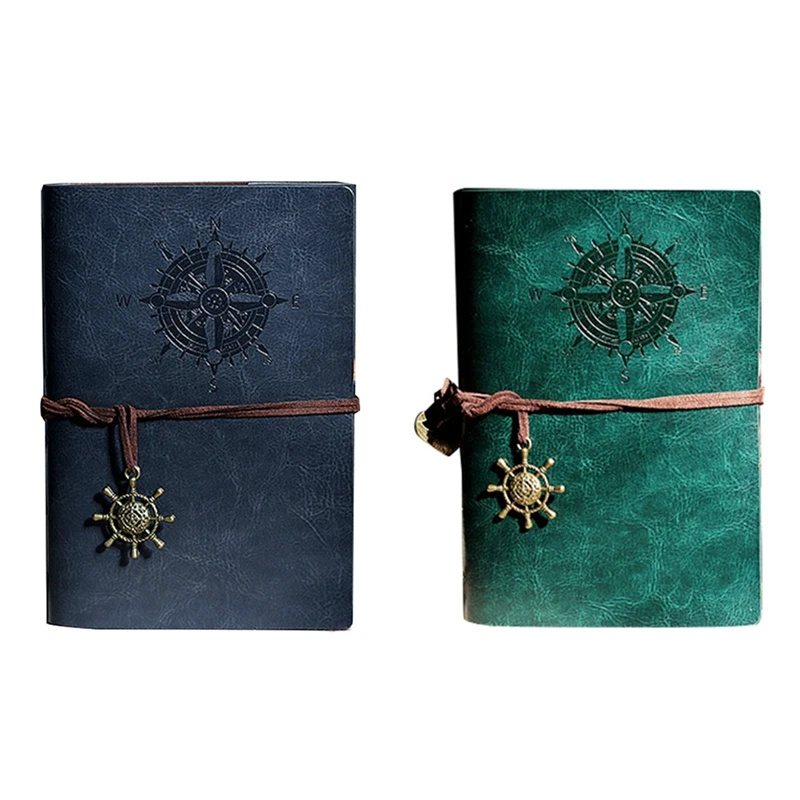 2x Ретро персональный блокнот s Журнал Блокноты Кольцо Связующий дневник S зеленый
