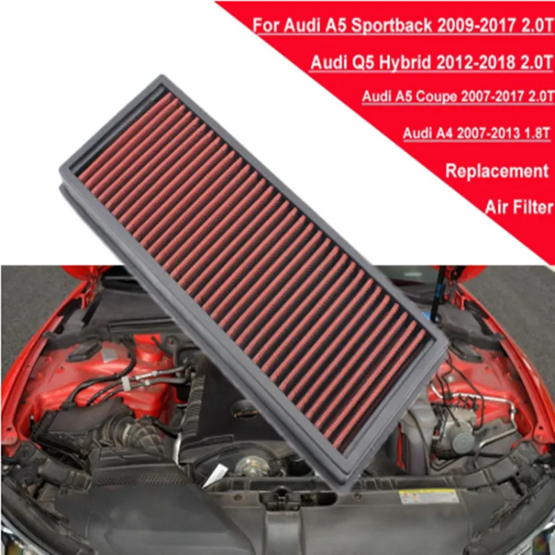 

Air Filter Fits for Audi A4 A5 Q5 Allroad High Flow Replacement Panel Air Intake Filters Washable Reusable