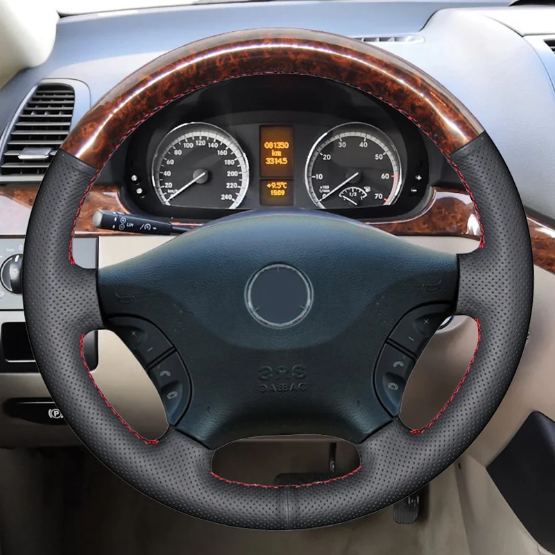 WCaRFun черная крышка рулевого колеса из искусственной кожи для Mercedes Benz Viano w639 2003-2010 Vito 2010