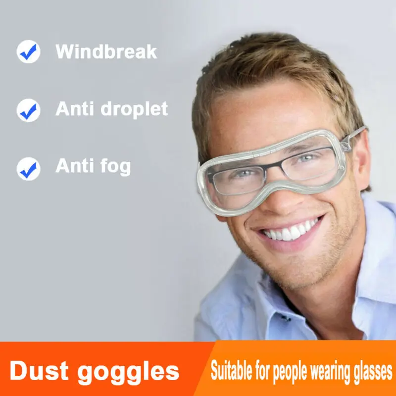 Защитные очки Регулируемые защитные прозрачные от брызг и пыли Полностью