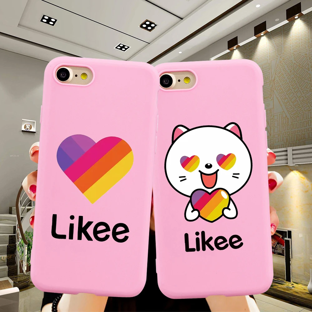 Мультфильм Likee Кот медведь любовь сердце розовый Силиконовый мягкий ТПУ чехол