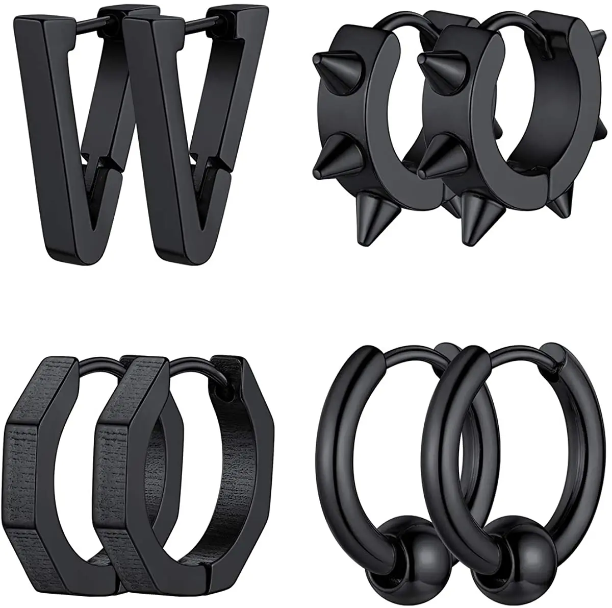 Кольца из нержавеющей стали в стиле панк-рок для пирсинга серьги-кольца