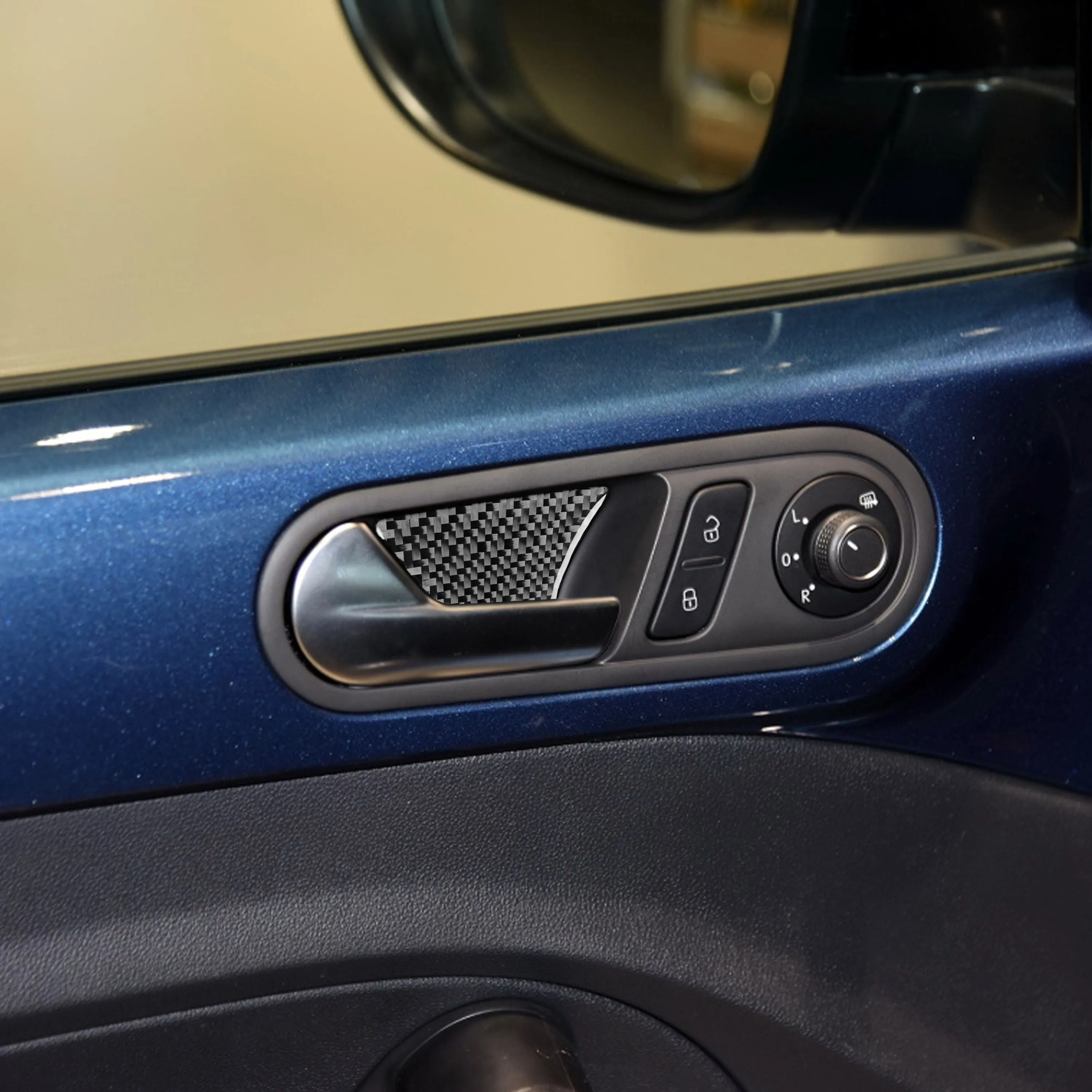 

Подлинное углеродное волокно для VW Beetle 2012-2019 Автомобильная внутренняя дверная ручка чаша крышка отделка стикер автостайлинг аксессуары