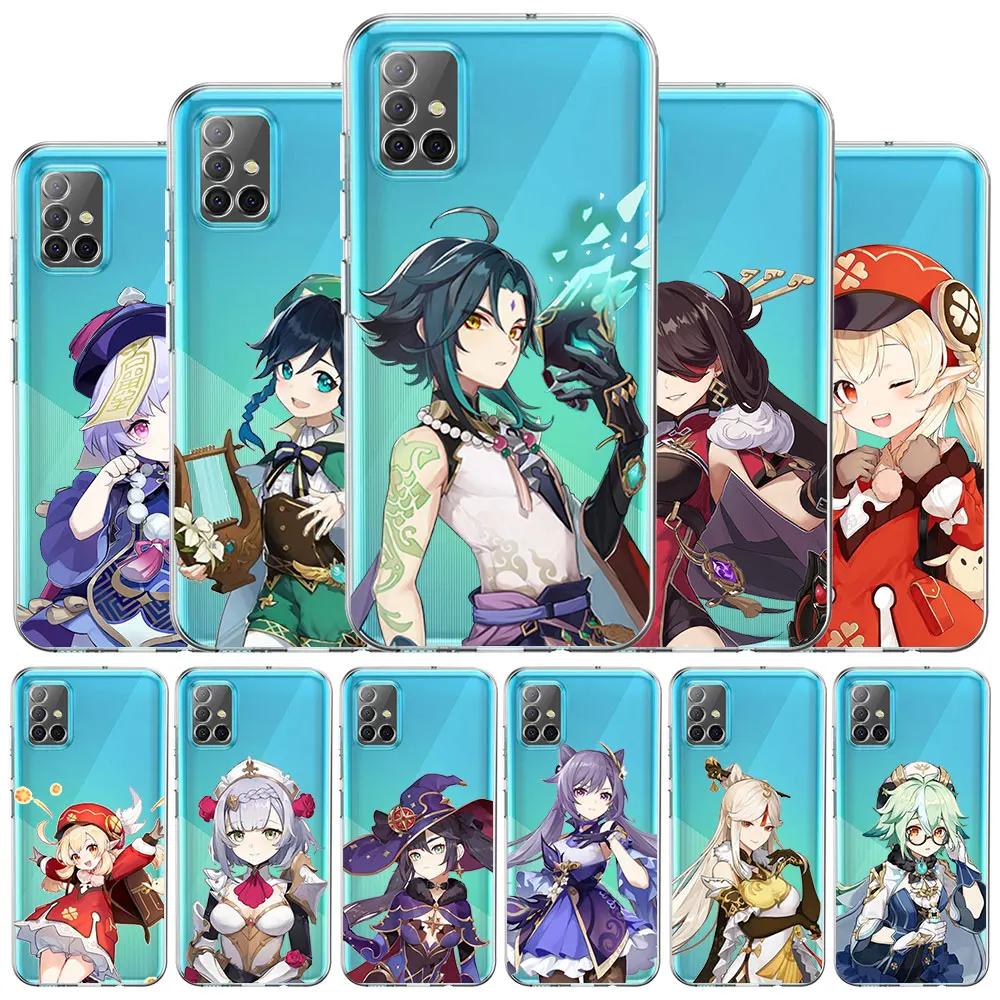 

Genshin Impact Cute Game Case For Samsung Galaxy A51 A21s A52 A71 A12 A31 A41 A32 A02s A22 Transparent Soft Phone Cover