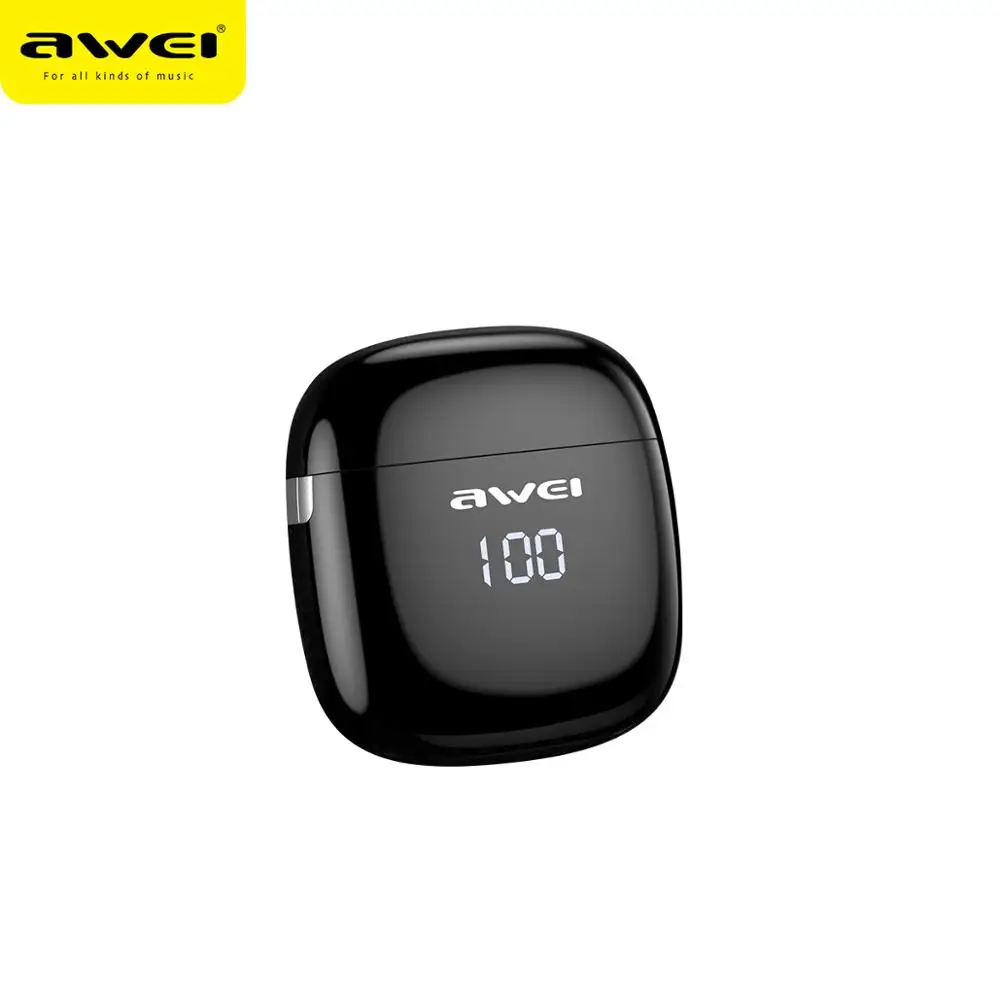 Bluetooth Наушники AWEI со светодиодный ным дисплеем Hi Fi стерео наушники с объемным