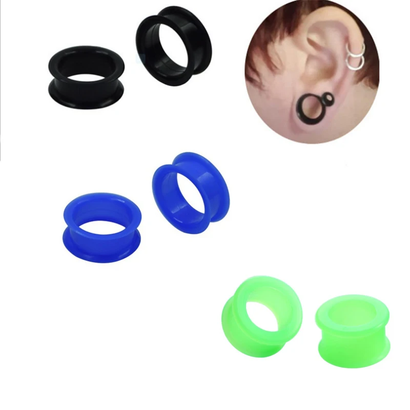 Пирсинг уха 2 шт конфеты Цвета панк расширения датчики силиконовый штепсельные