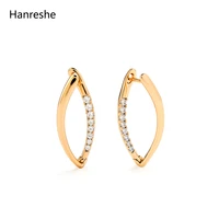 hanreshe round stud earring trendy jewelry party copper gold color cute romantic simple zircon statement earrings woman gift