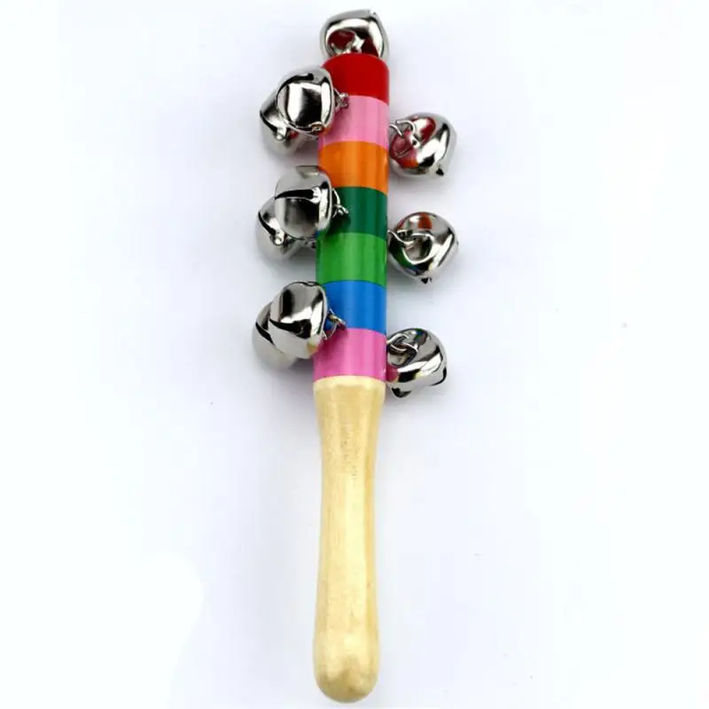 

New Baby Toys Wooden Rainbow Rattles Mobile Bell Toy Infant Toddler Early Educational Toys Bellstoys Interactive Toy For Kids