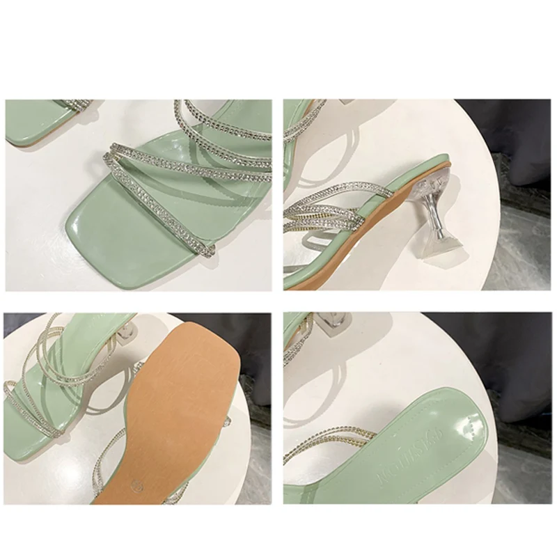 

Women Slippers For Women Slippers 2021 Summer New Fashion Rhinestones Shoes For Women Slippers High heels Ladies