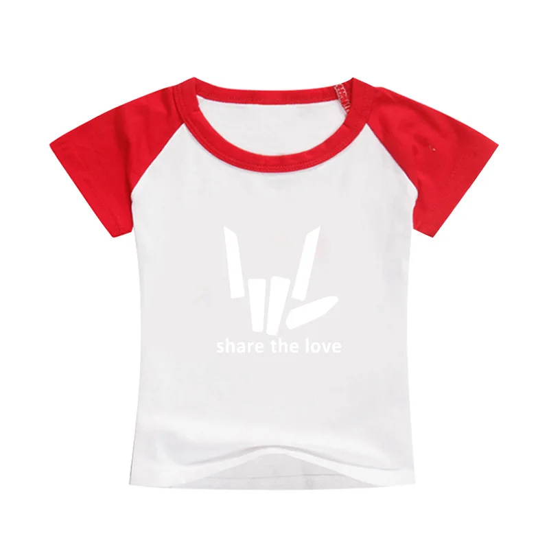

2020 Summer Baby Boys Summer T Shirt Cartoon Share The Love Print Kids Short Sleeve Tshirt For Girls Tops Tee Children Clothes